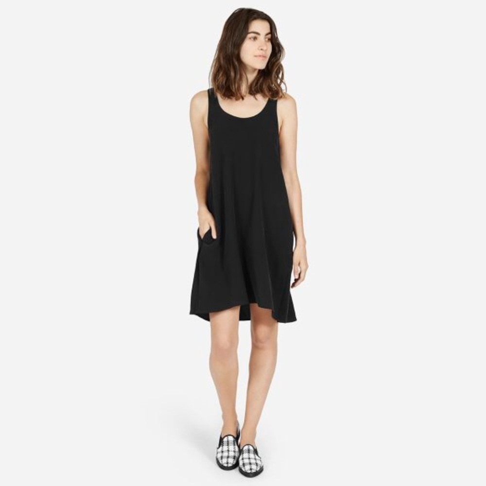 Everlane black silk dress